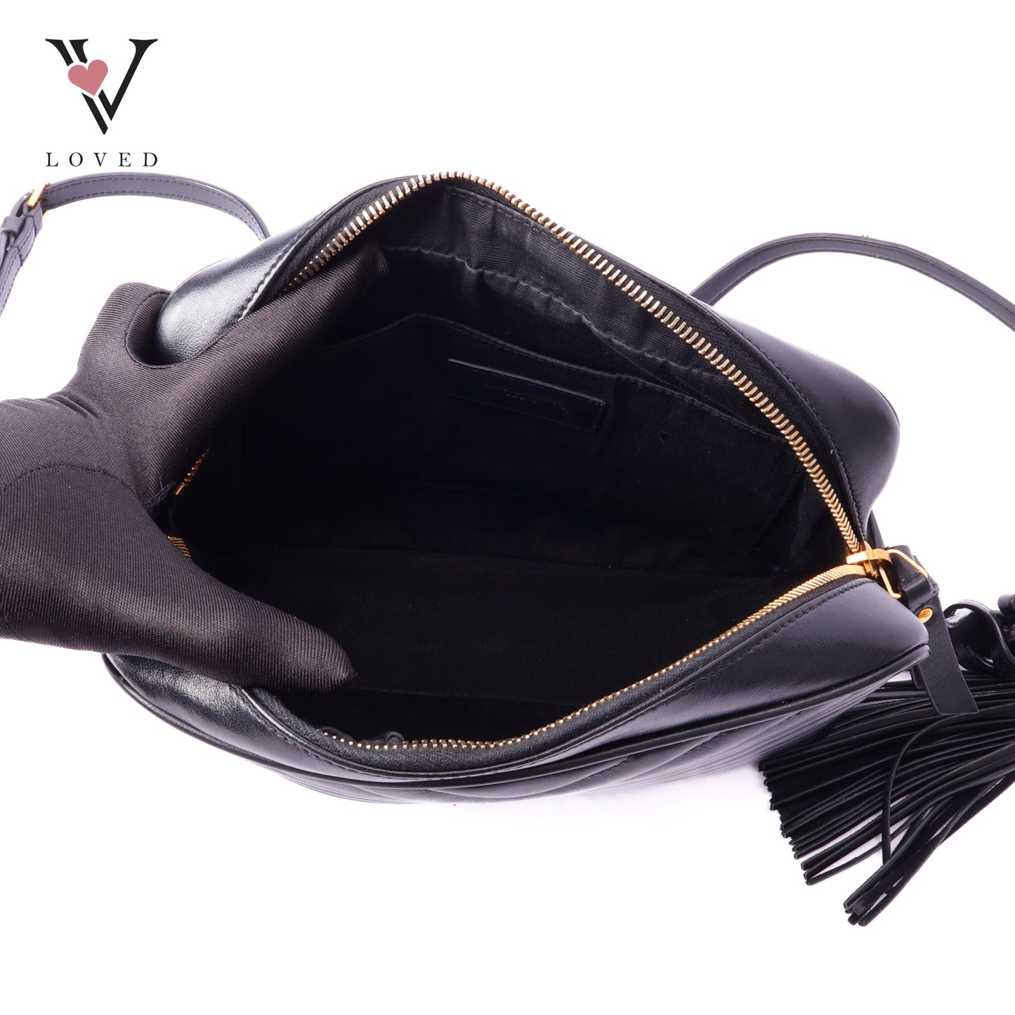 Lou Camera Bag In Black Quilted Leather