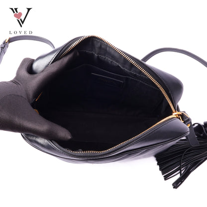 Lou Camera Bag In Black Quilted Leather