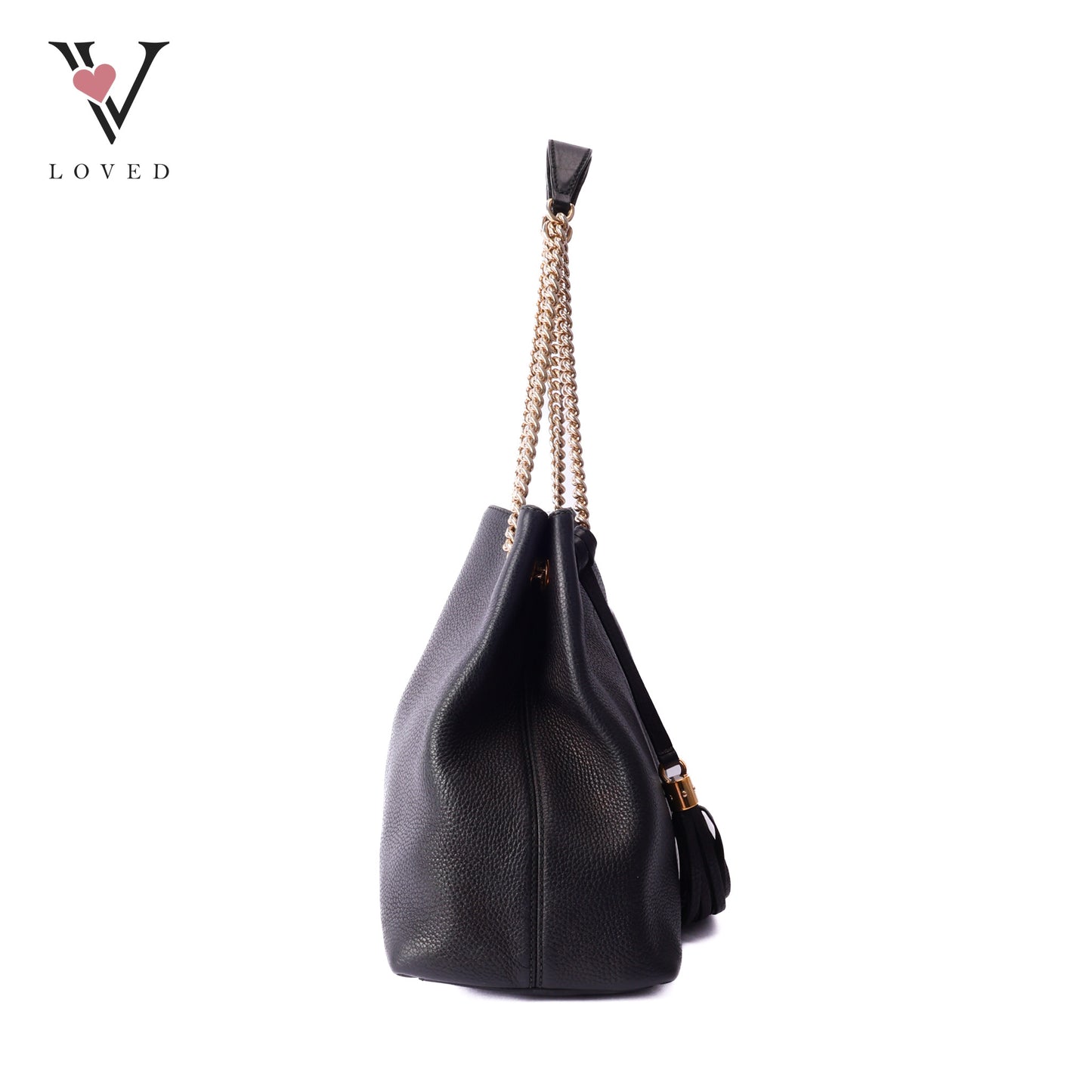 Gucci soho medium black leather chain