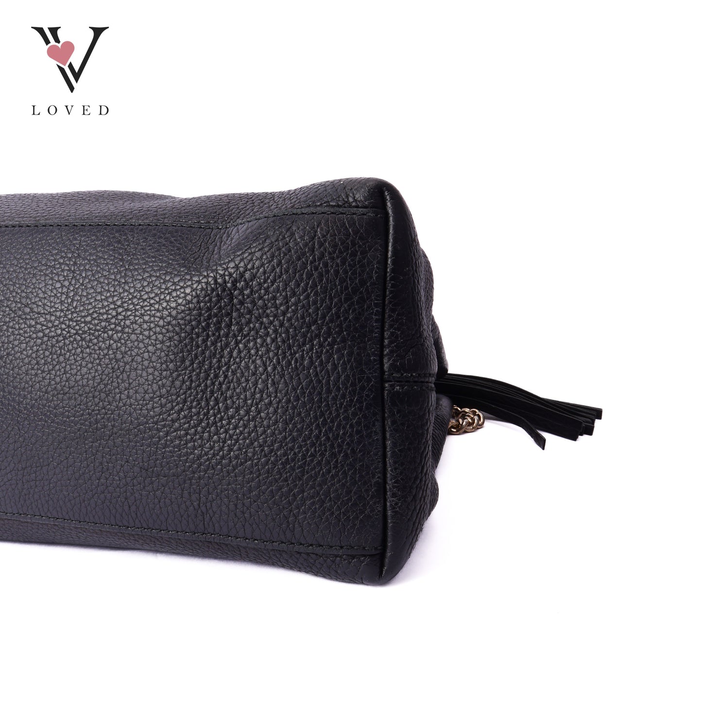 Gucci soho medium black leather chain