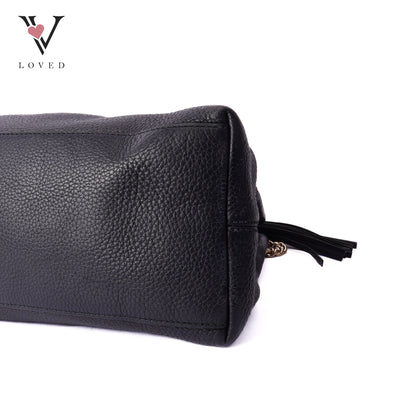 Gucci soho medium black leather chain