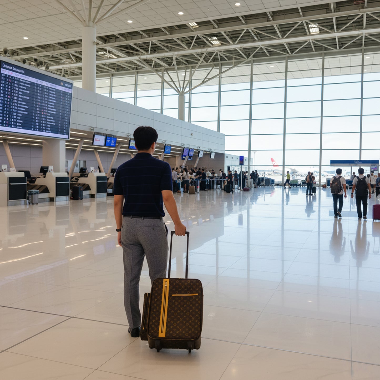 Louis Vuitton Bosphore Trolley Rolling Luggage in Monogram Canvas