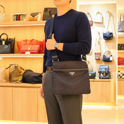 Re-Nylon Crossbody Bag in Saffiano Leather and Nylon
