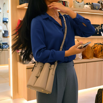 Numero Huit in Taupe Calfskin leather