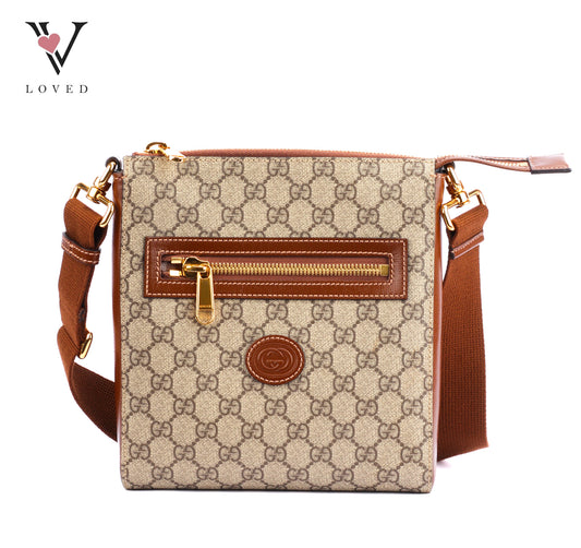 Gucci Interlocking G Messenger Bag in Beige and Ebony