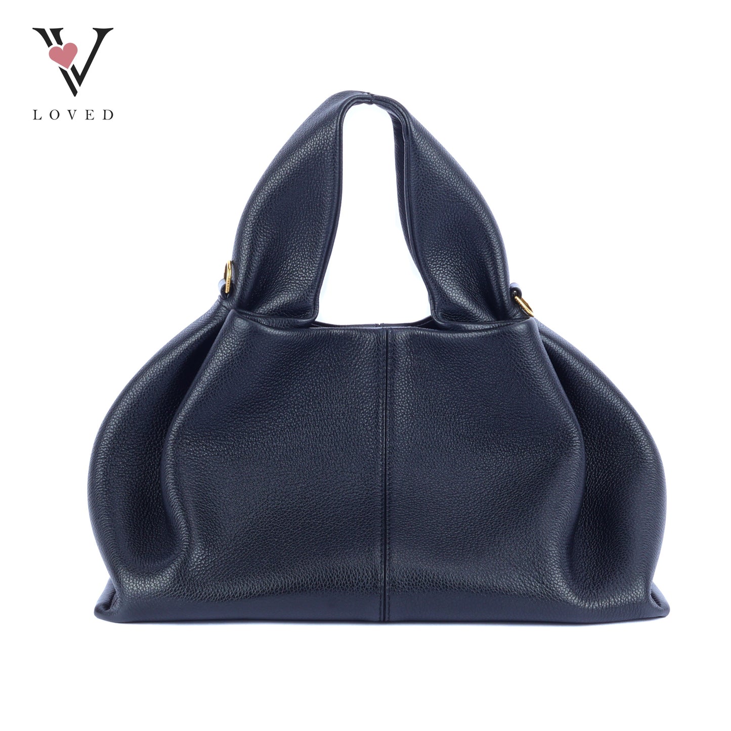 Polene Numero Neuf in Black Textured Calf Leather