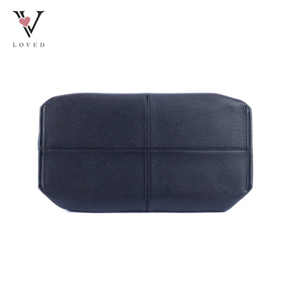 Polene Numero Neuf in Black Textured Calf Leather