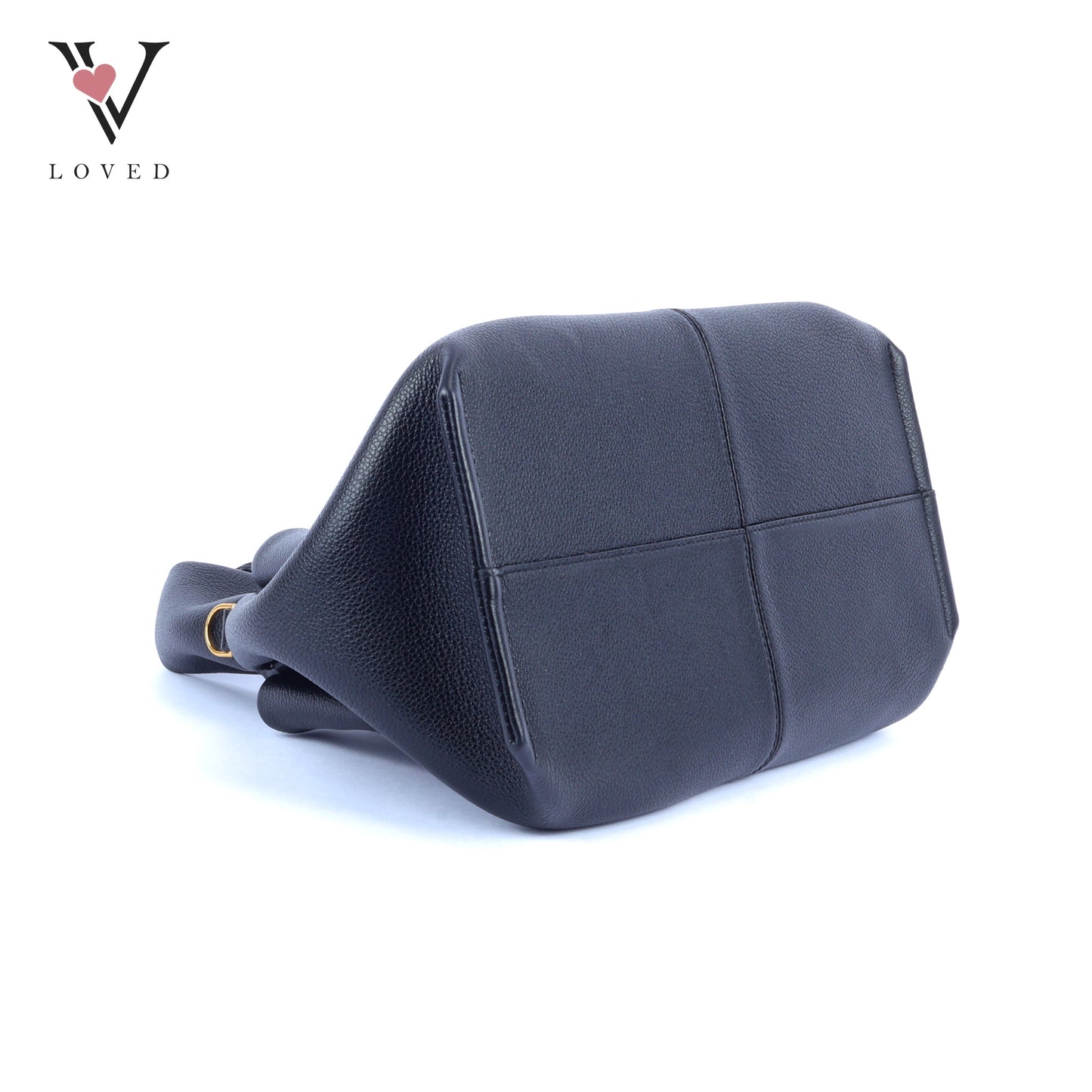 Polene Numero Neuf in Black Textured Calf Leather