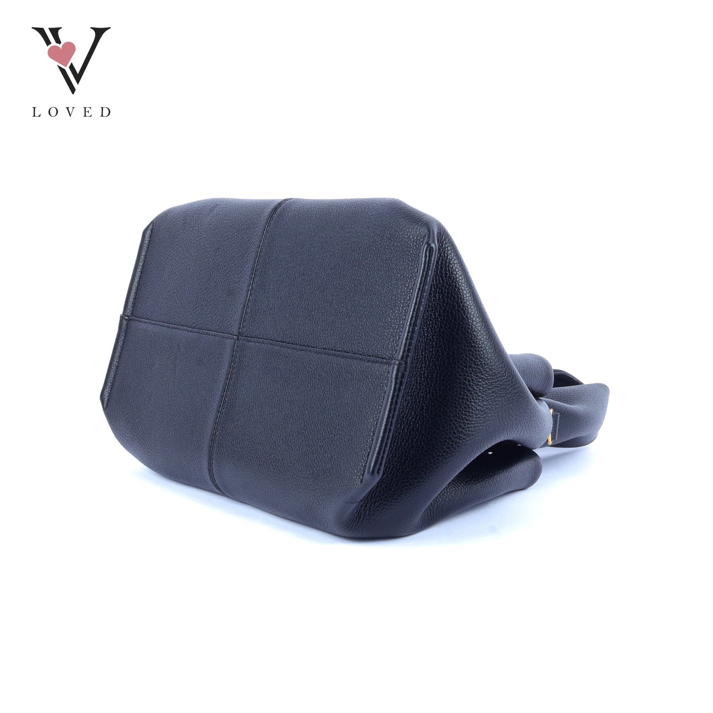 Polene Numero Neuf in Black Textured Calf Leather