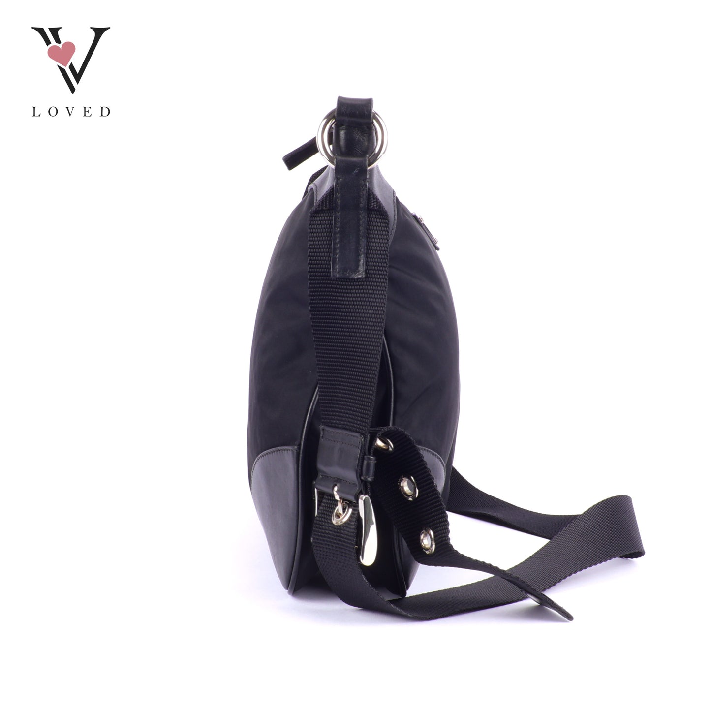 Prada Crossbody bag in Black Leather and Tessuto Nylon