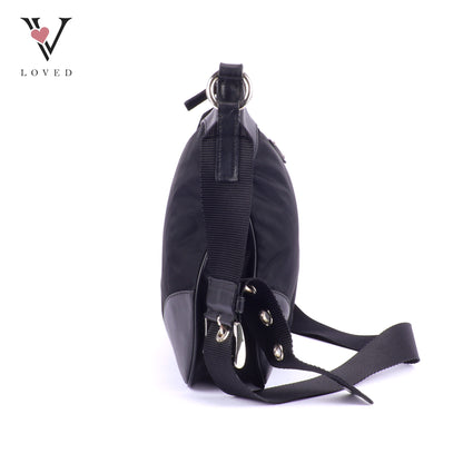 Prada Crossbody bag in Black Leather and Tessuto Nylon