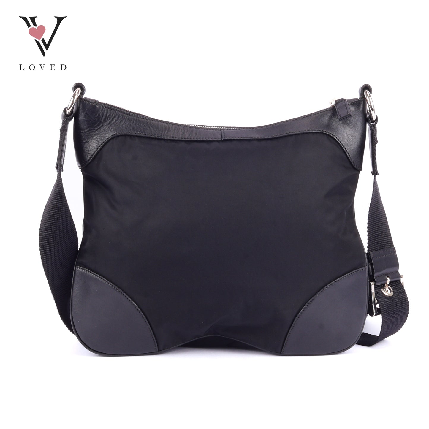 Prada Crossbody bag in Black Leather and Tessuto Nylon