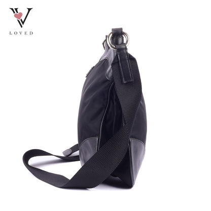 Prada Crossbody bag in Black Leather and Tessuto Nylon