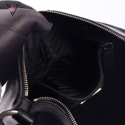 Prada Crossbody bag in Black Leather and Tessuto Nylon