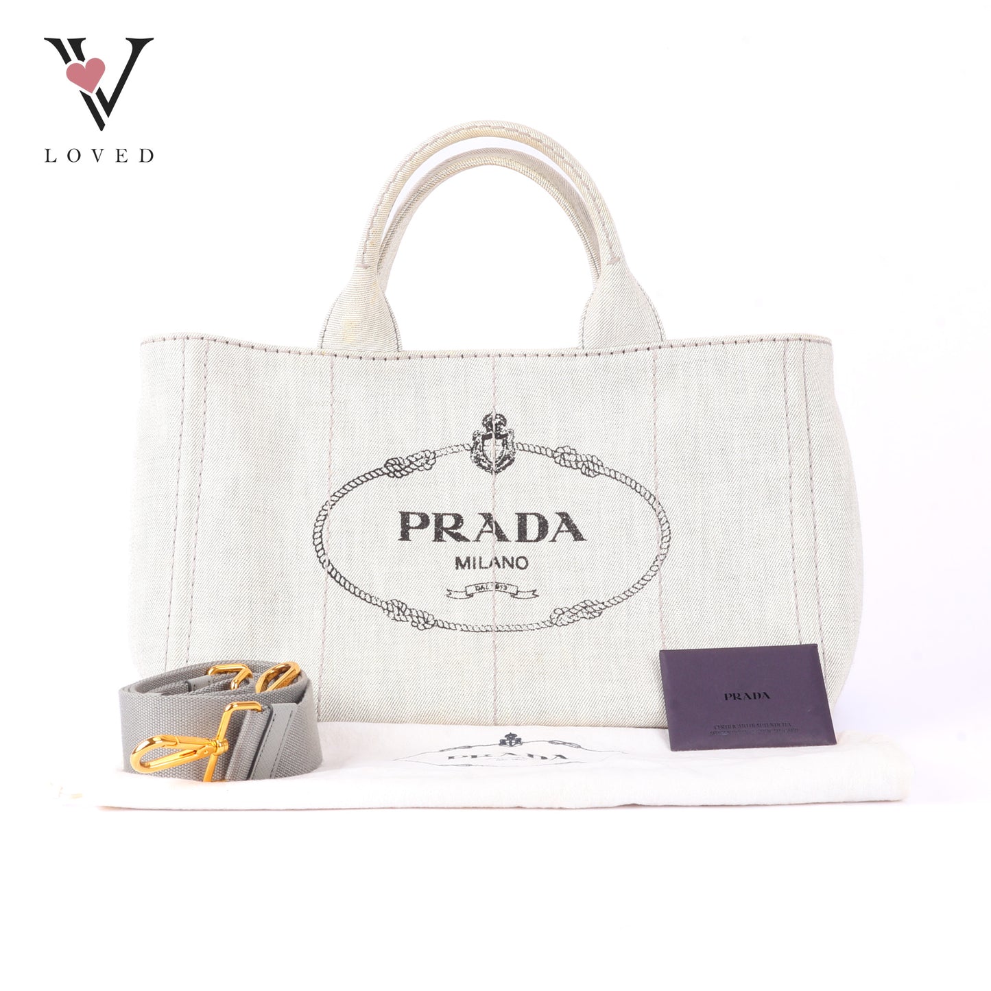 Prada Canapa in Bianco Denim Canvas