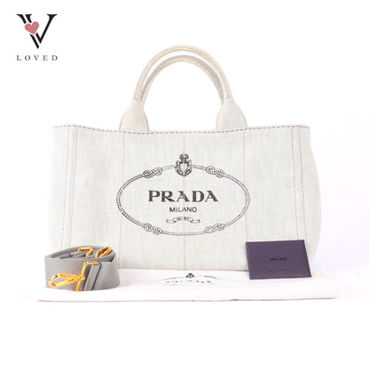 Prada Canapa in Bianco Denim Canvas