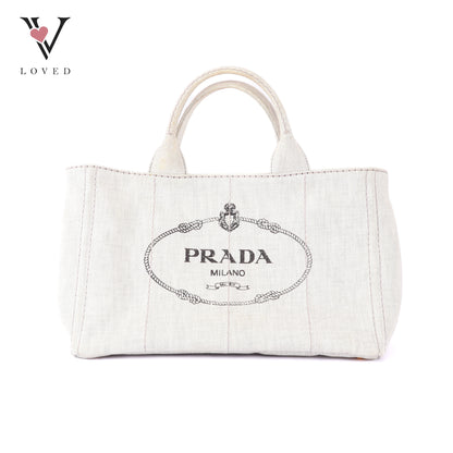 Prada Canapa in Bianco Denim Canvas