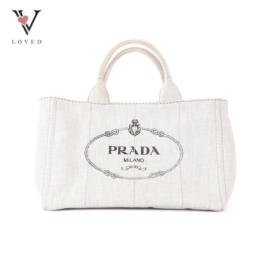 Prada Canapa in Bianco Denim Canvas