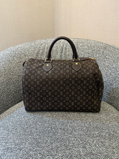 LV Monogram Mini Lin Canvas Speedy 30 Handbag