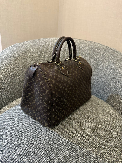LV Monogram Mini Lin Canvas Speedy 30 Handbag