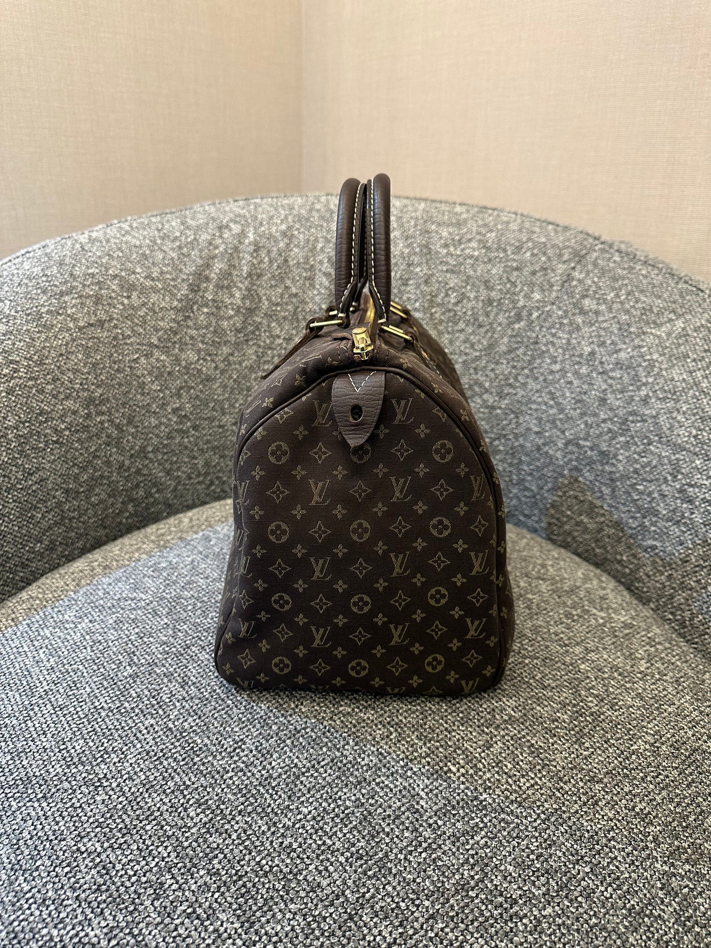 LV Monogram Mini Lin Canvas Speedy 30 Handbag
