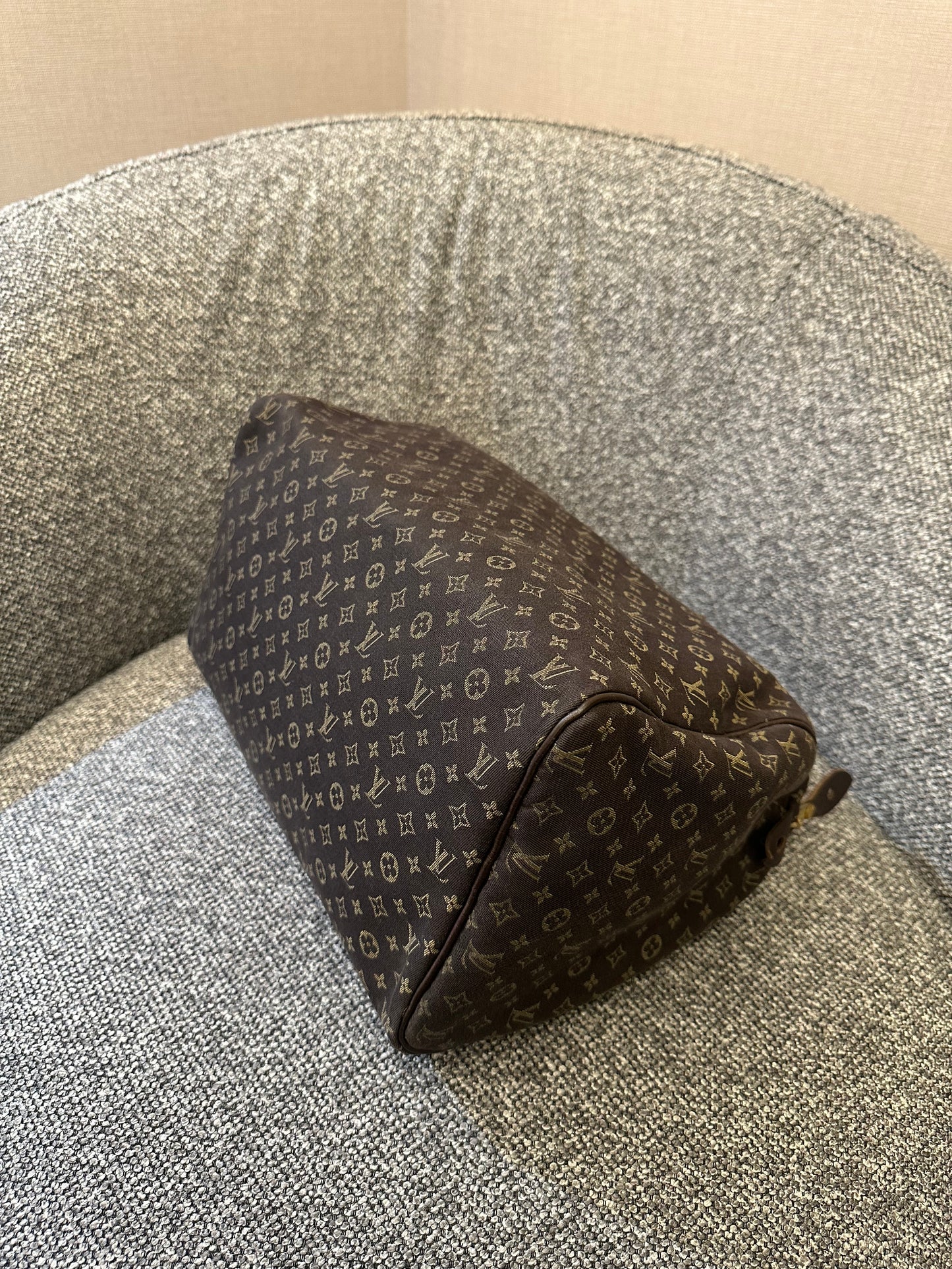 LV Monogram Mini Lin Canvas Speedy 30 Handbag