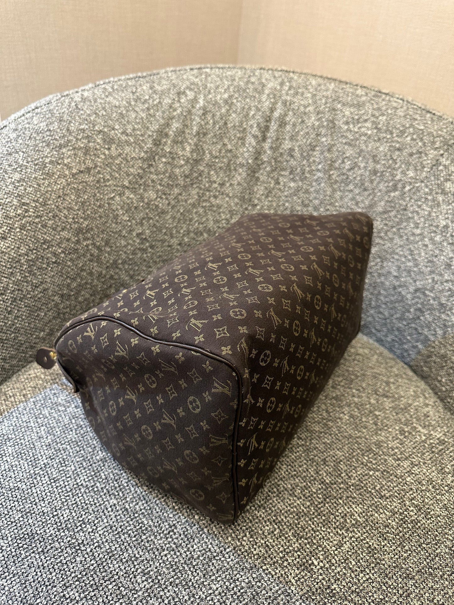 LV Monogram Mini Lin Canvas Speedy 30 Handbag