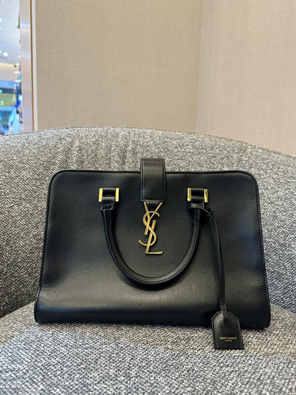 Yves Saint Laurent Baby Cabas Monogram in Black Calfskin Leather