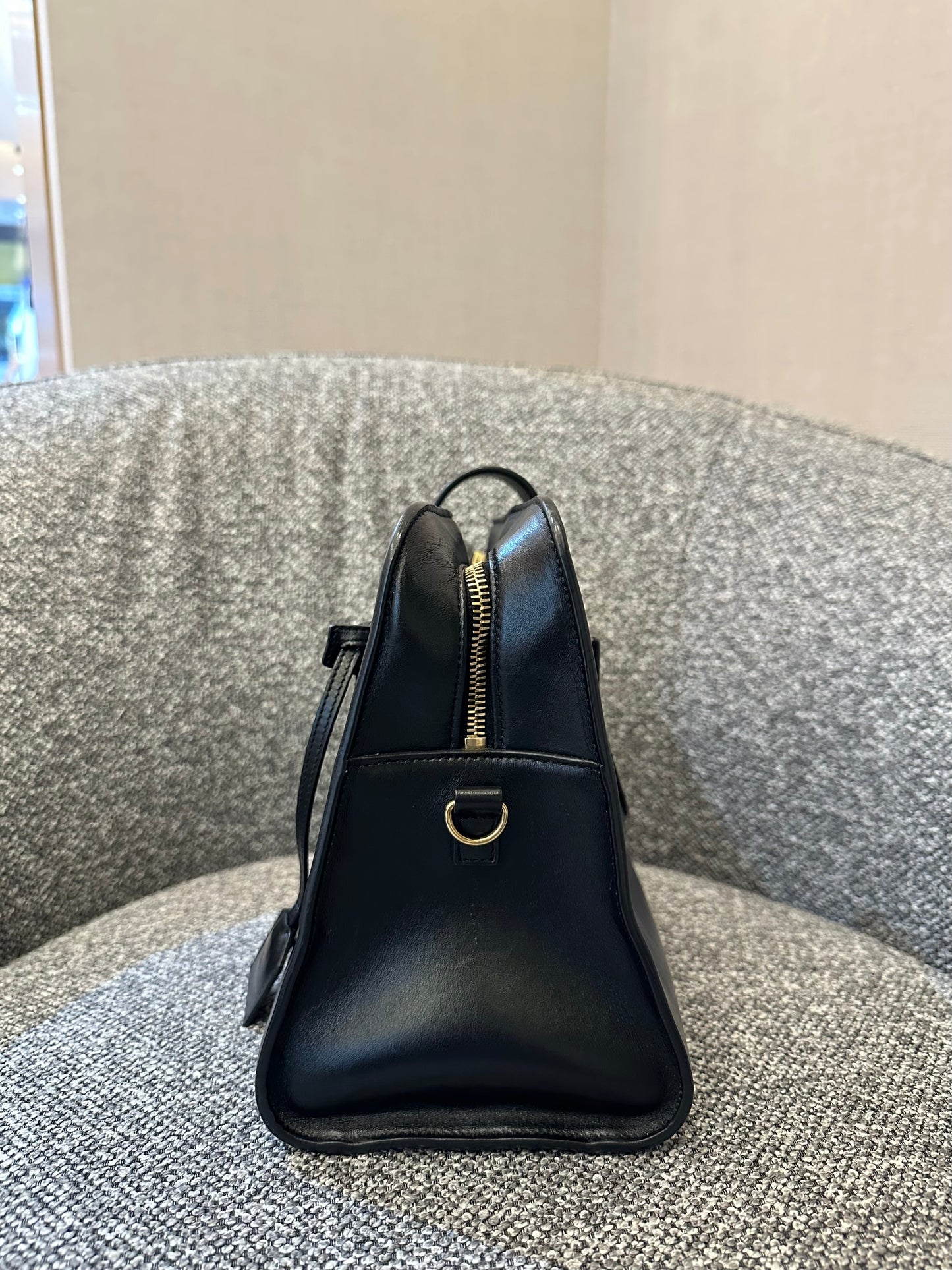 Yves Saint Laurent Baby Cabas Monogram in Black Calfskin Leather