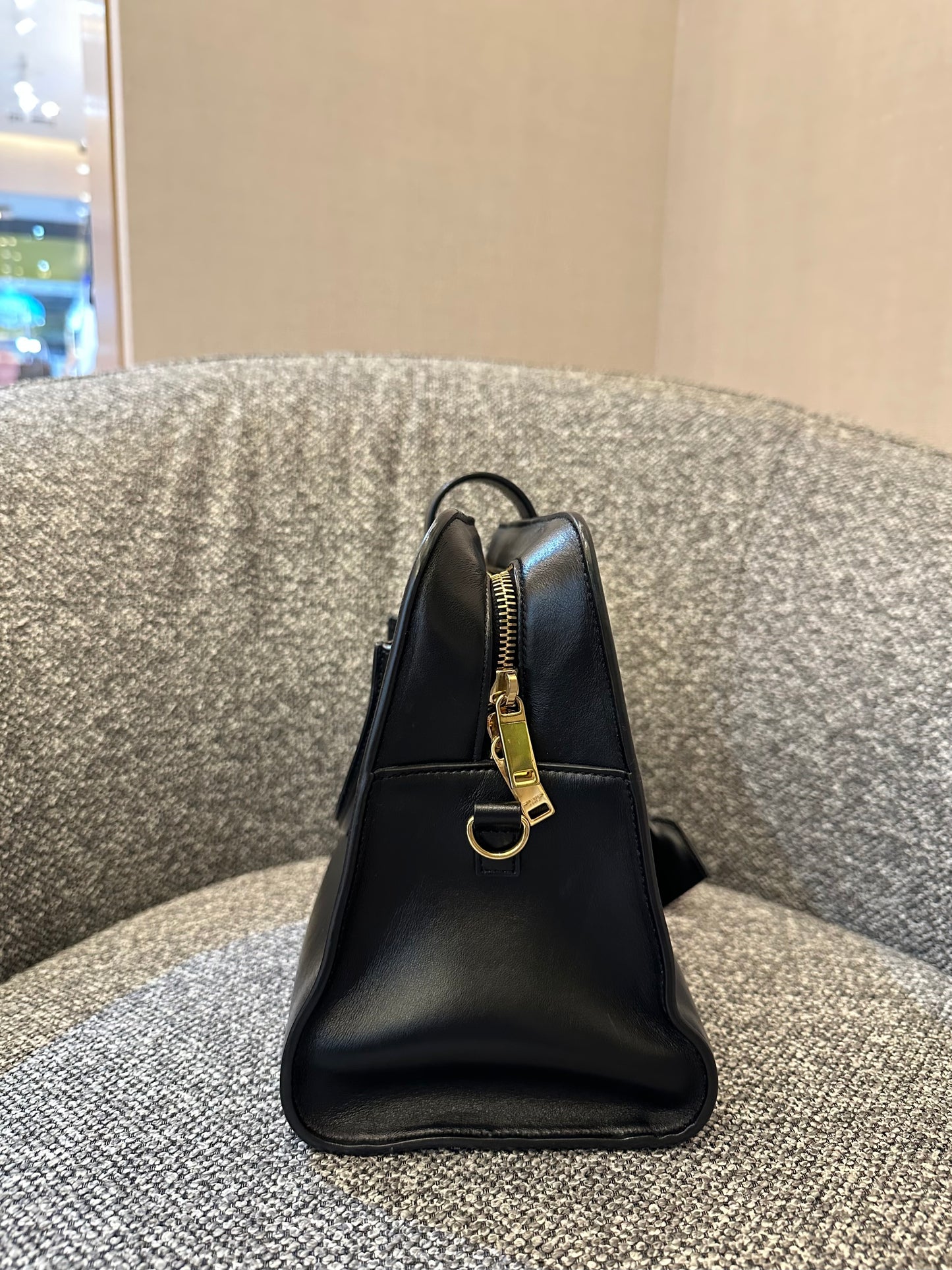 Yves Saint Laurent Baby Cabas Monogram in Black Calfskin Leather