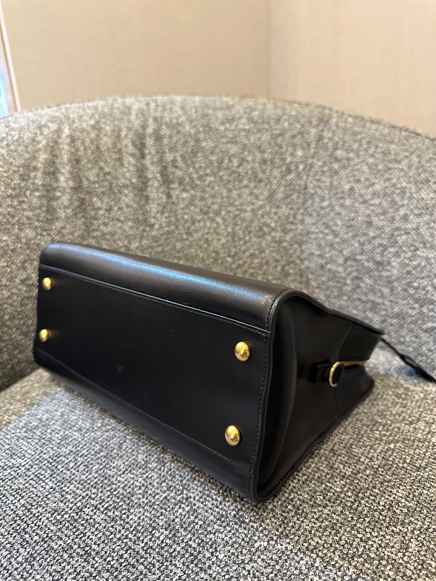 Yves Saint Laurent Baby Cabas Monogram in Black Calfskin Leather