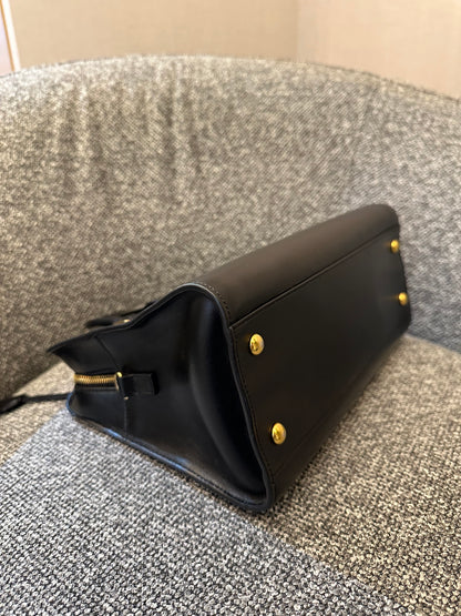 Yves Saint Laurent Baby Cabas Monogram in Black Calfskin Leather