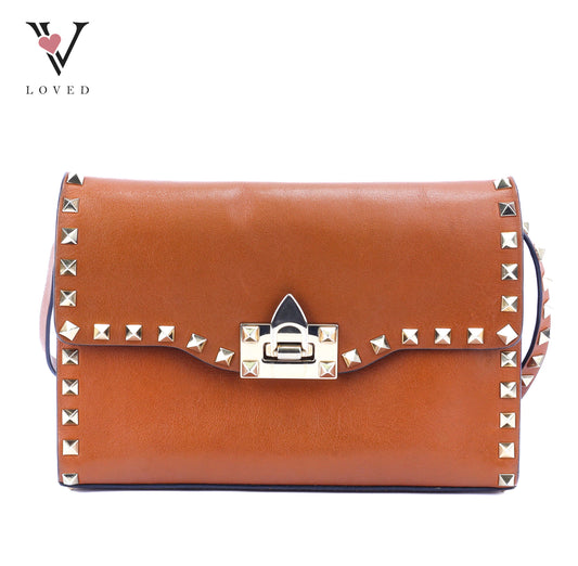 Valentino Garavani Rockstud in Brown Leather