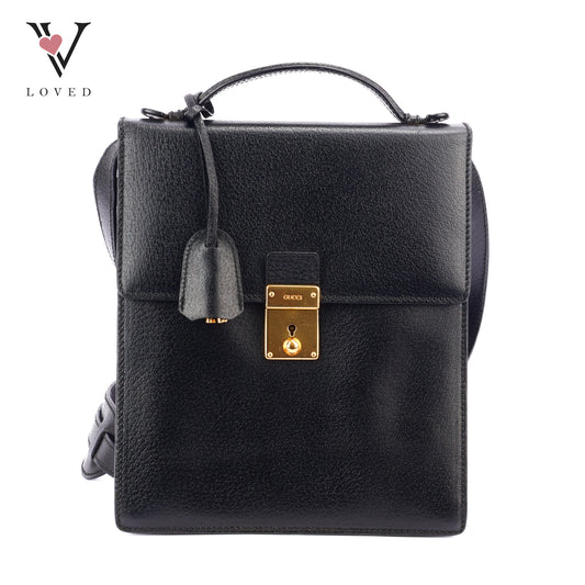 Gucci Lady Lock Handbag In Black Leather