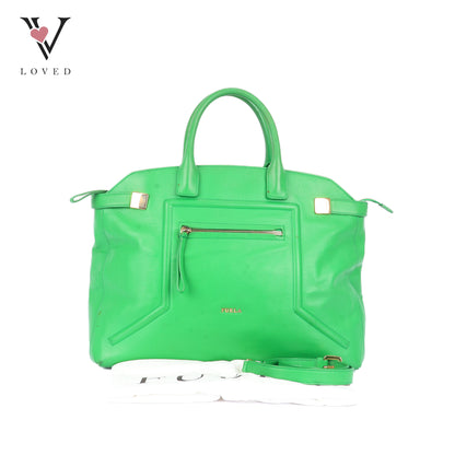 Furla Alice Handbag in Green Leather