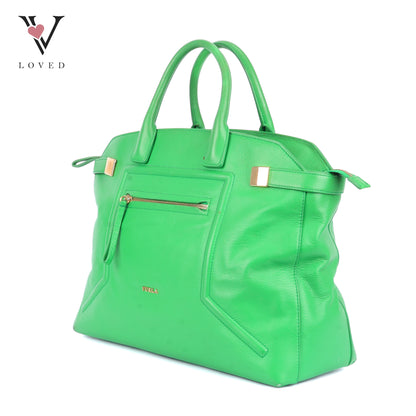 Furla Alice Handbag in Green Leather