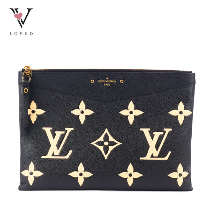 Louis Vuitton Bicolor Monogram Empreinte Daily Pouch In Noir