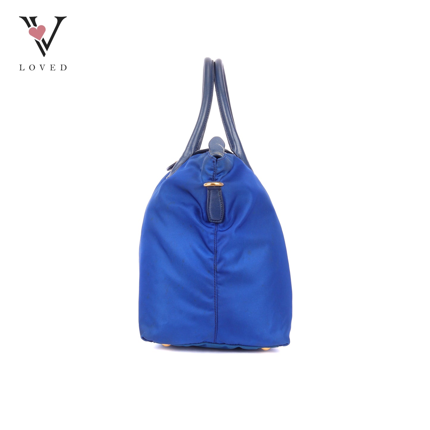 Prada Tessuto in Bluette Nylon and Saffiano Leather Tote Bag