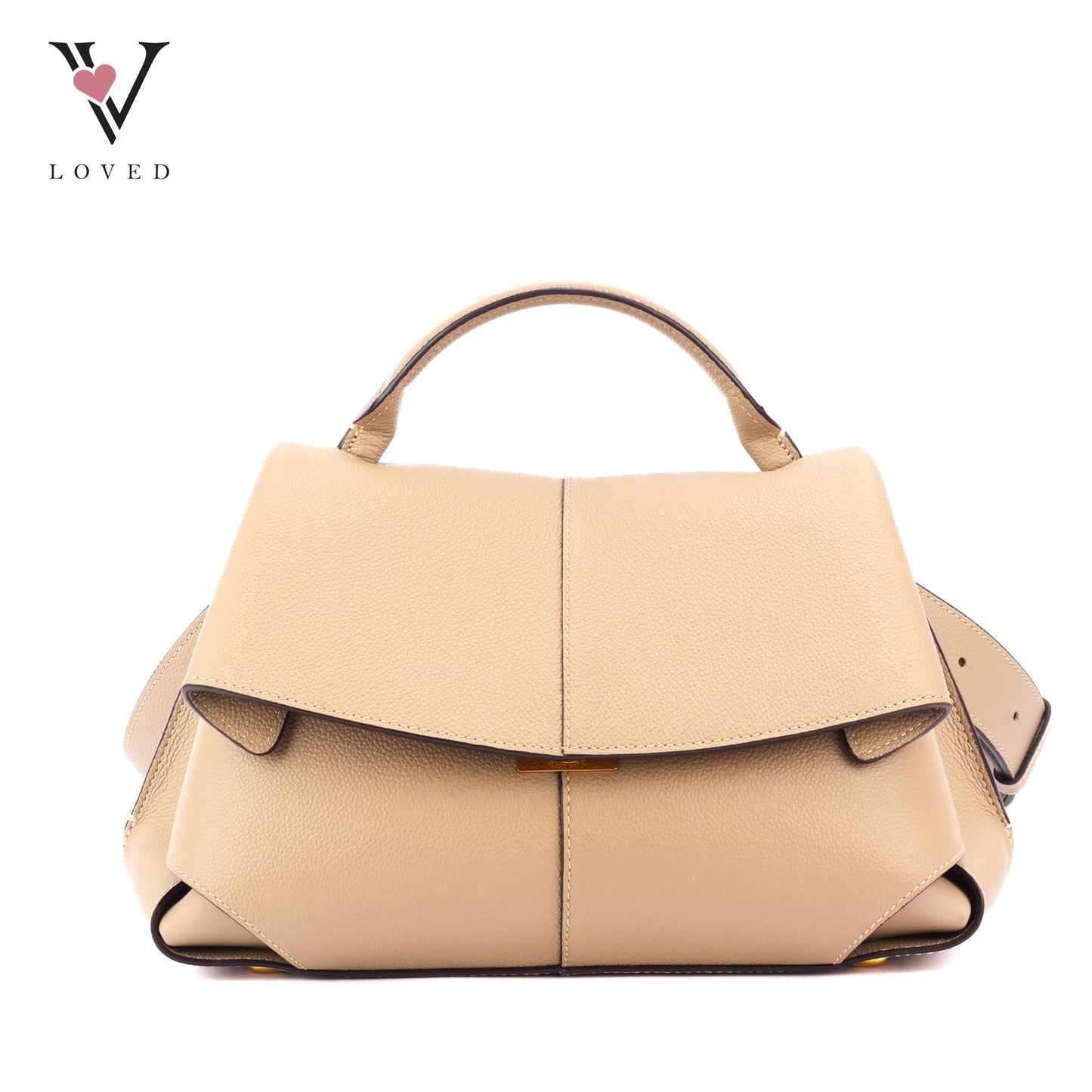 Polène Mokki Bag In Textured Sand Leather