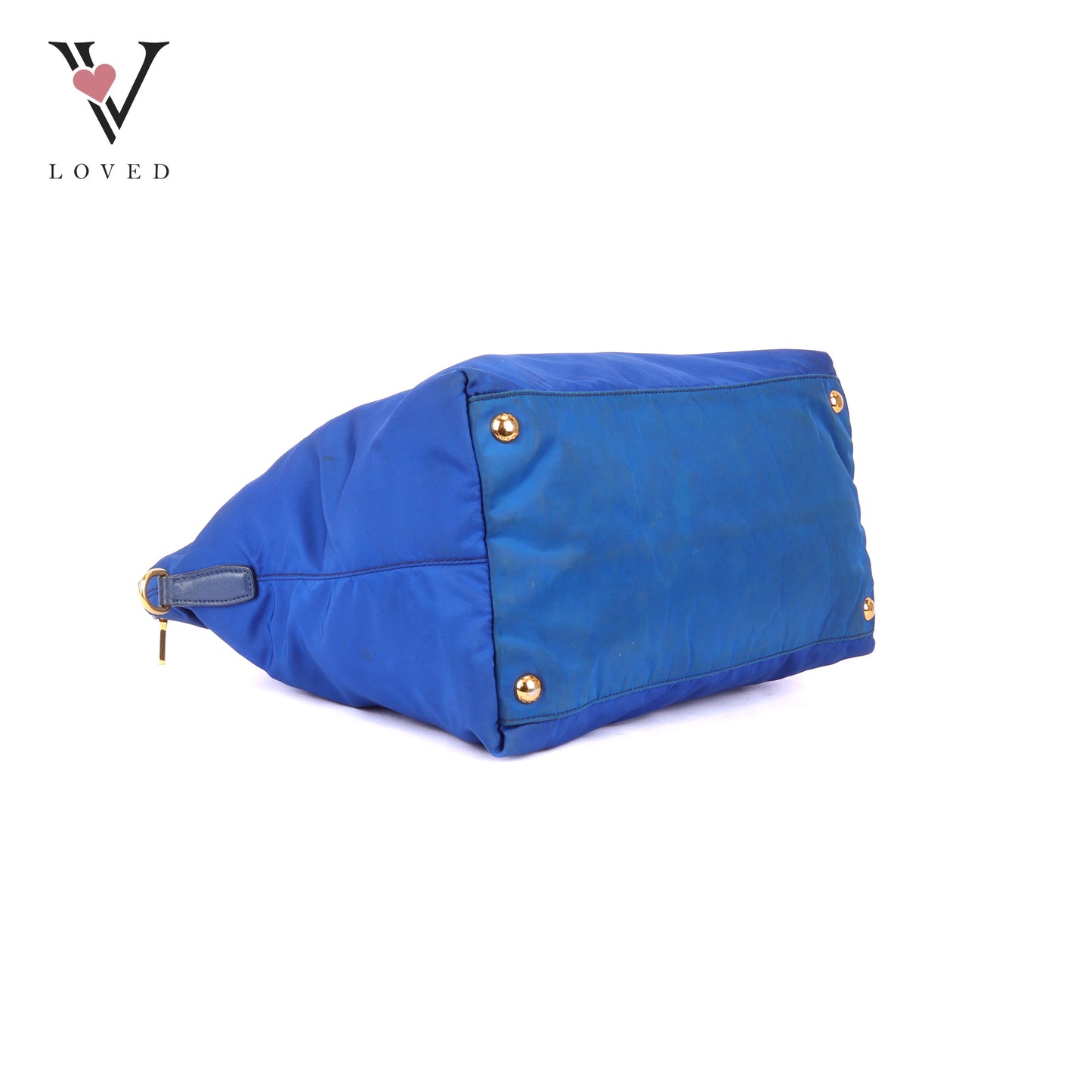 Prada Tessuto in Bluette Nylon and Saffiano Leather Tote Bag