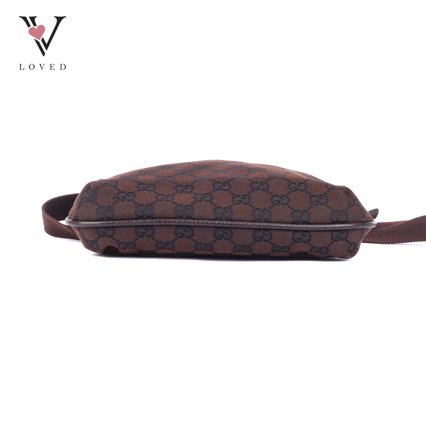 Gucci GG Canvas Messenger Bag In Marrone Canvas and Leather