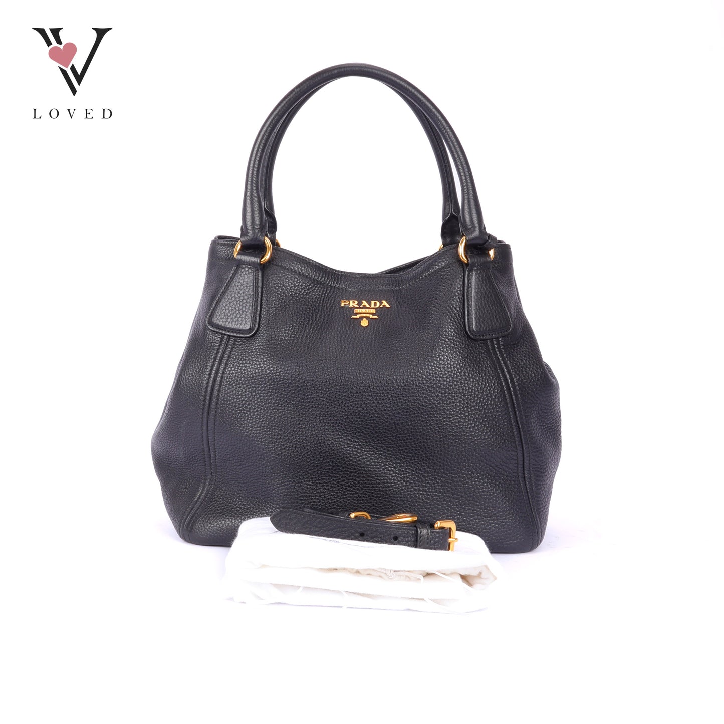 Prada Sacca 2 Mancini in Vitello Daino Two-way Bag