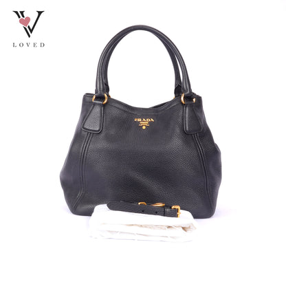 Prada Sacca 2 Mancini in Vitello Daino Two-way Bag