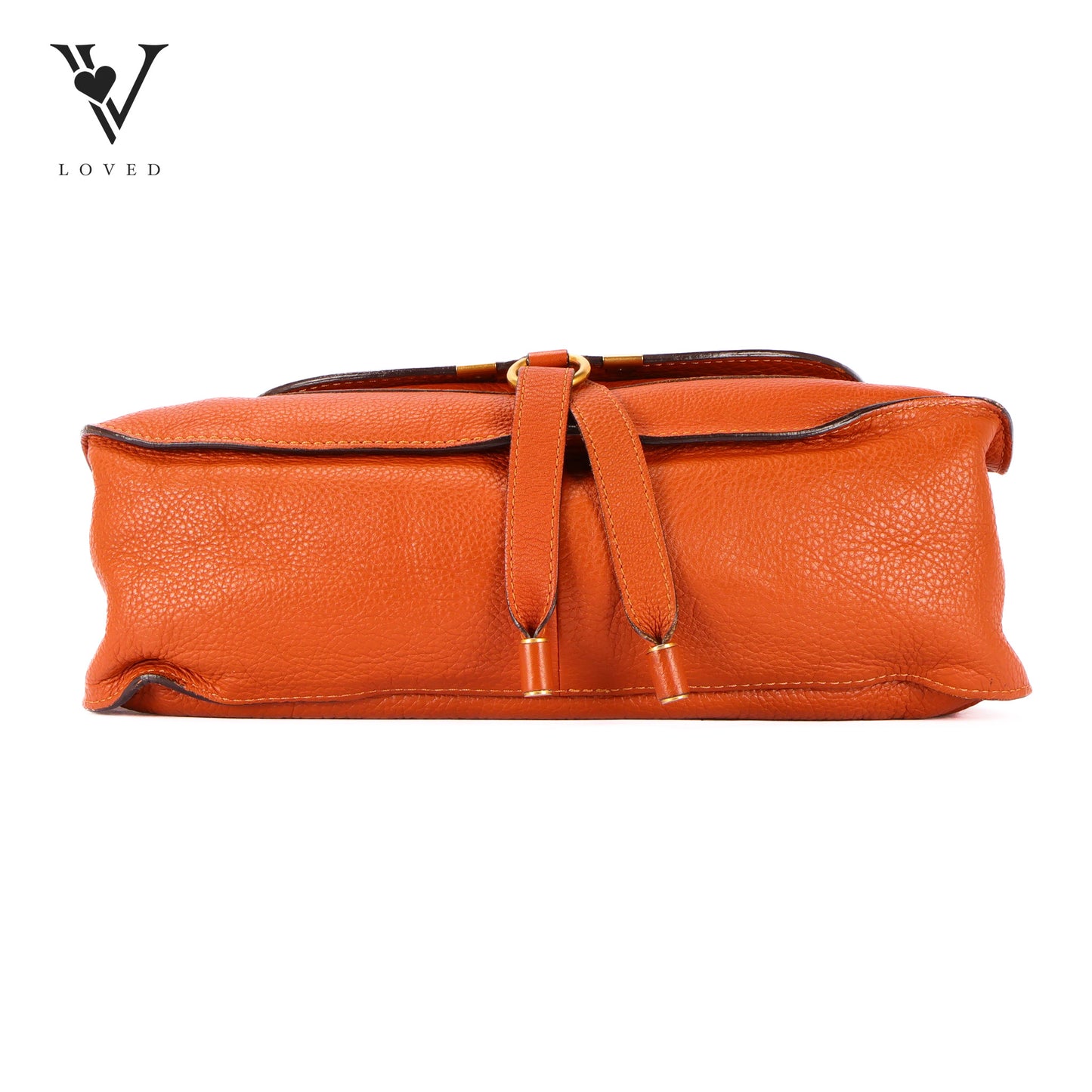 Marcie Double Carry Bag In Tan Grained Calfskin Leather