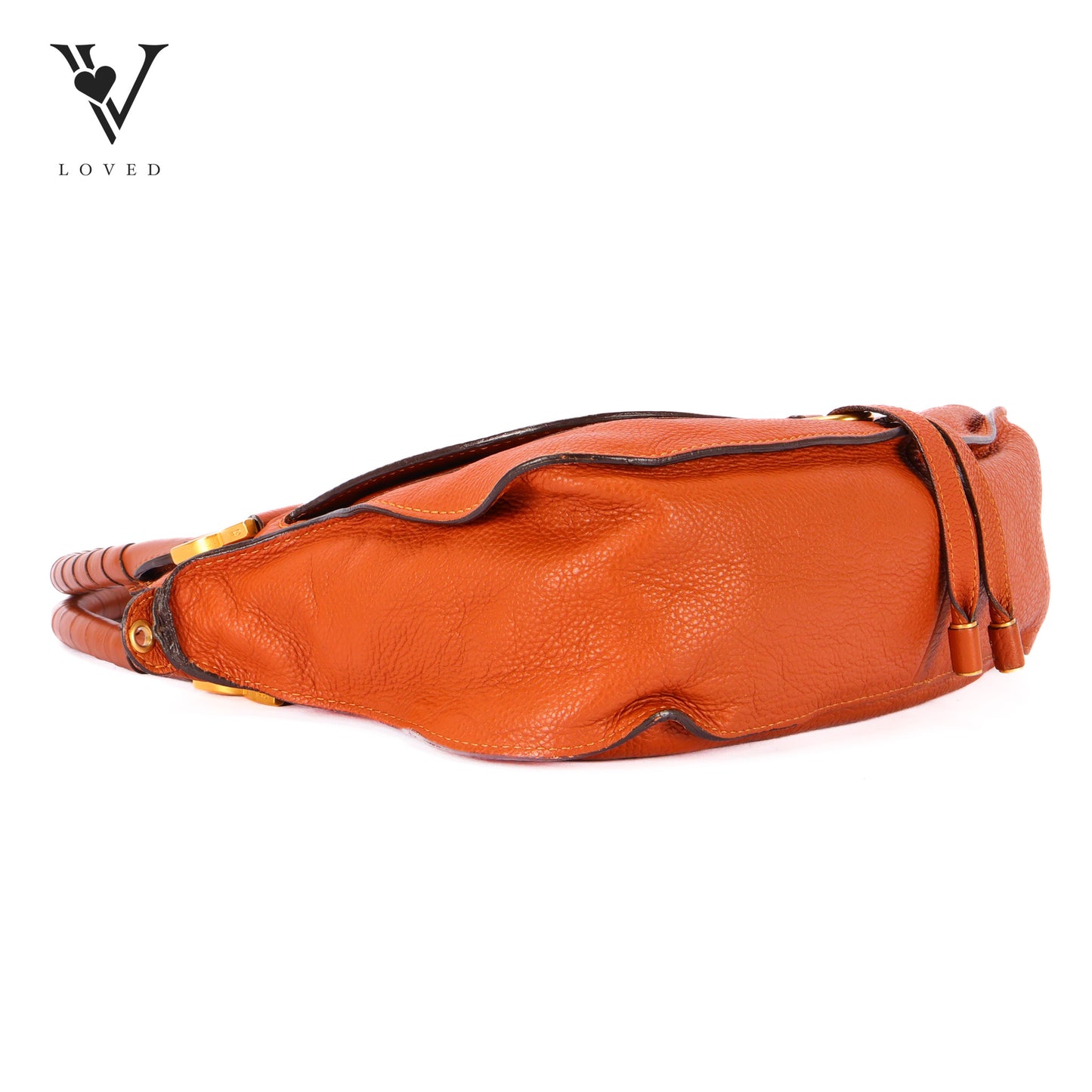 Marcie Double Carry Bag In Tan Grained Calfskin Leather