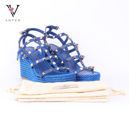 Valentino Rockstud Wedge in Blue