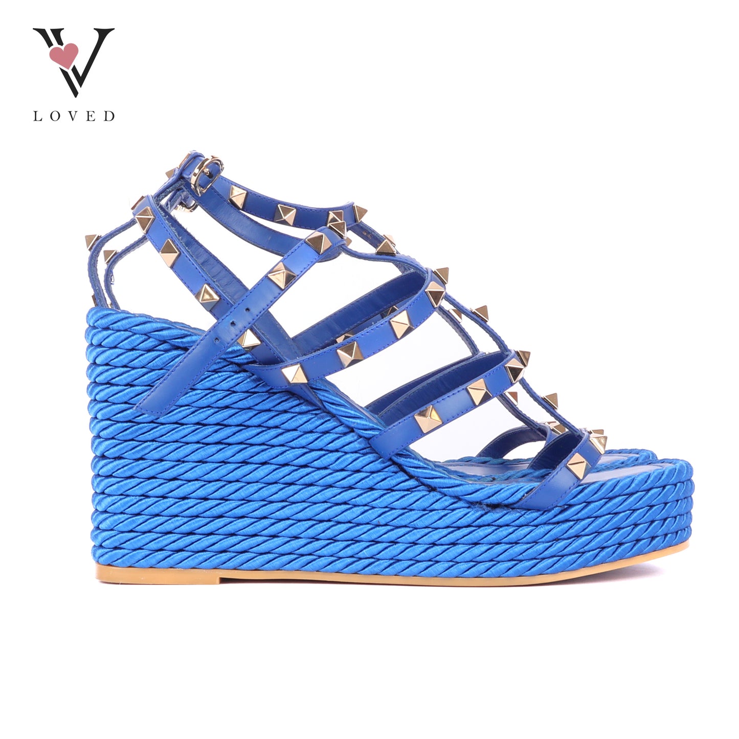 Valentino Rockstud Wedge in Blue