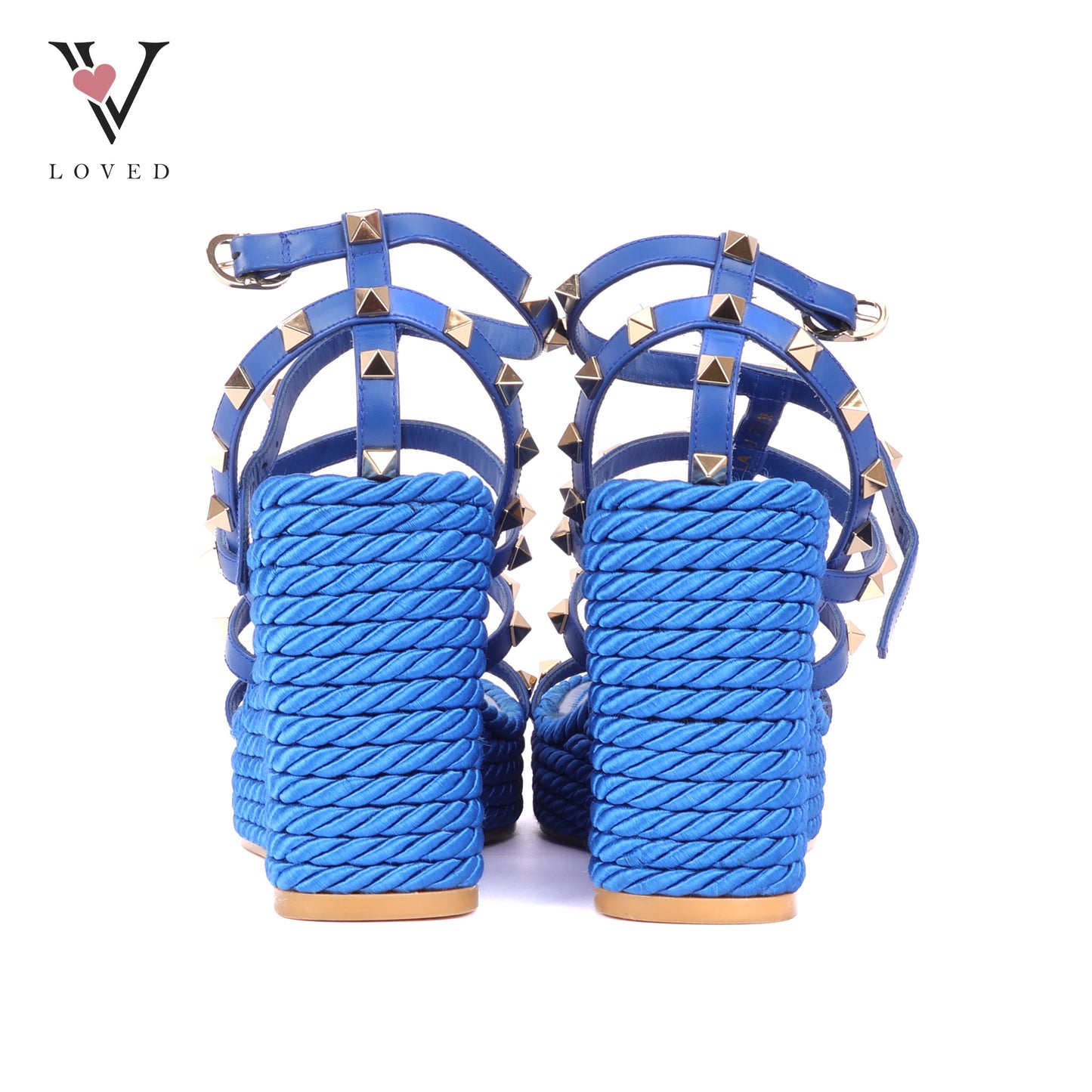 Valentino Rockstud Wedge in Blue