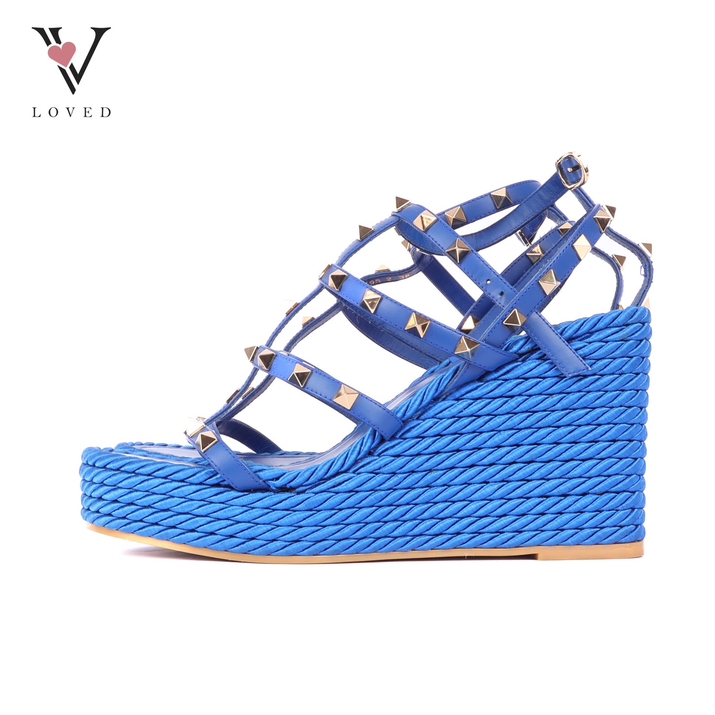 Valentino Rockstud Wedge in Blue
