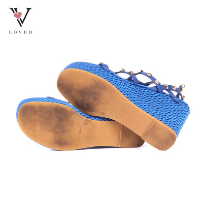 Valentino Rockstud Wedge in Blue